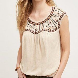 Anthropologie Akemi + Kin Mirabelle Embroidered Top